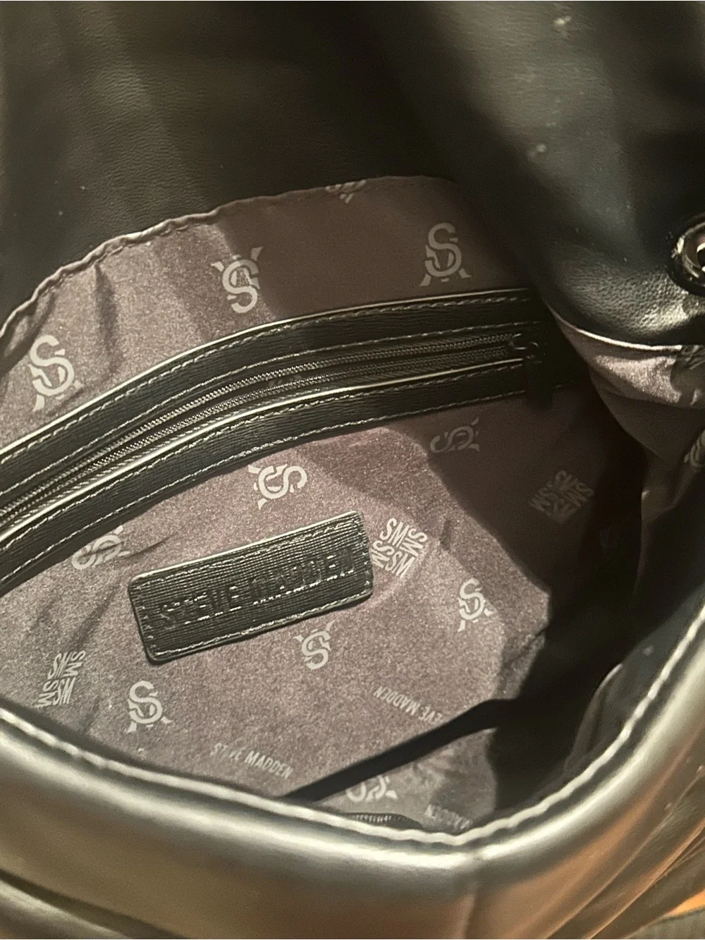 Steve Madden Quilted Vegan Leather Shoulder Bag with Chain Straps